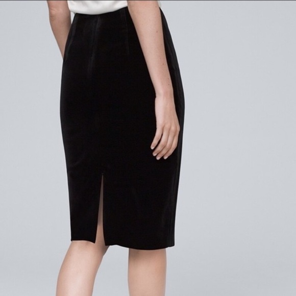 WHBM Velvet midi pencil skirt - black - Picture 3 of 4